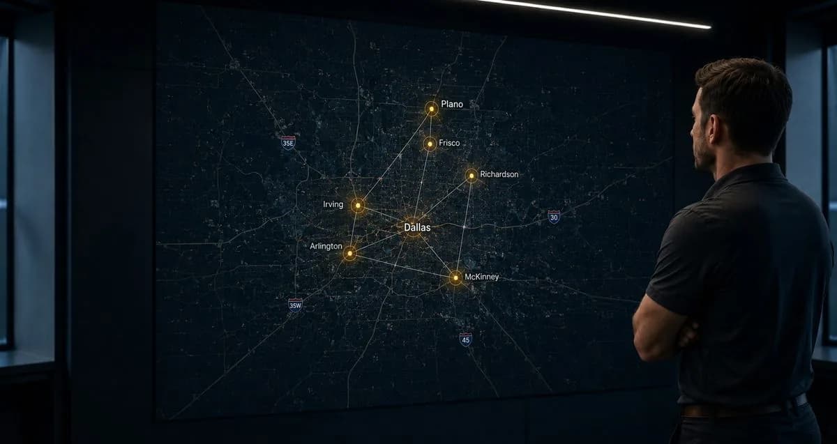 Night map of a metropolitan edge data center network